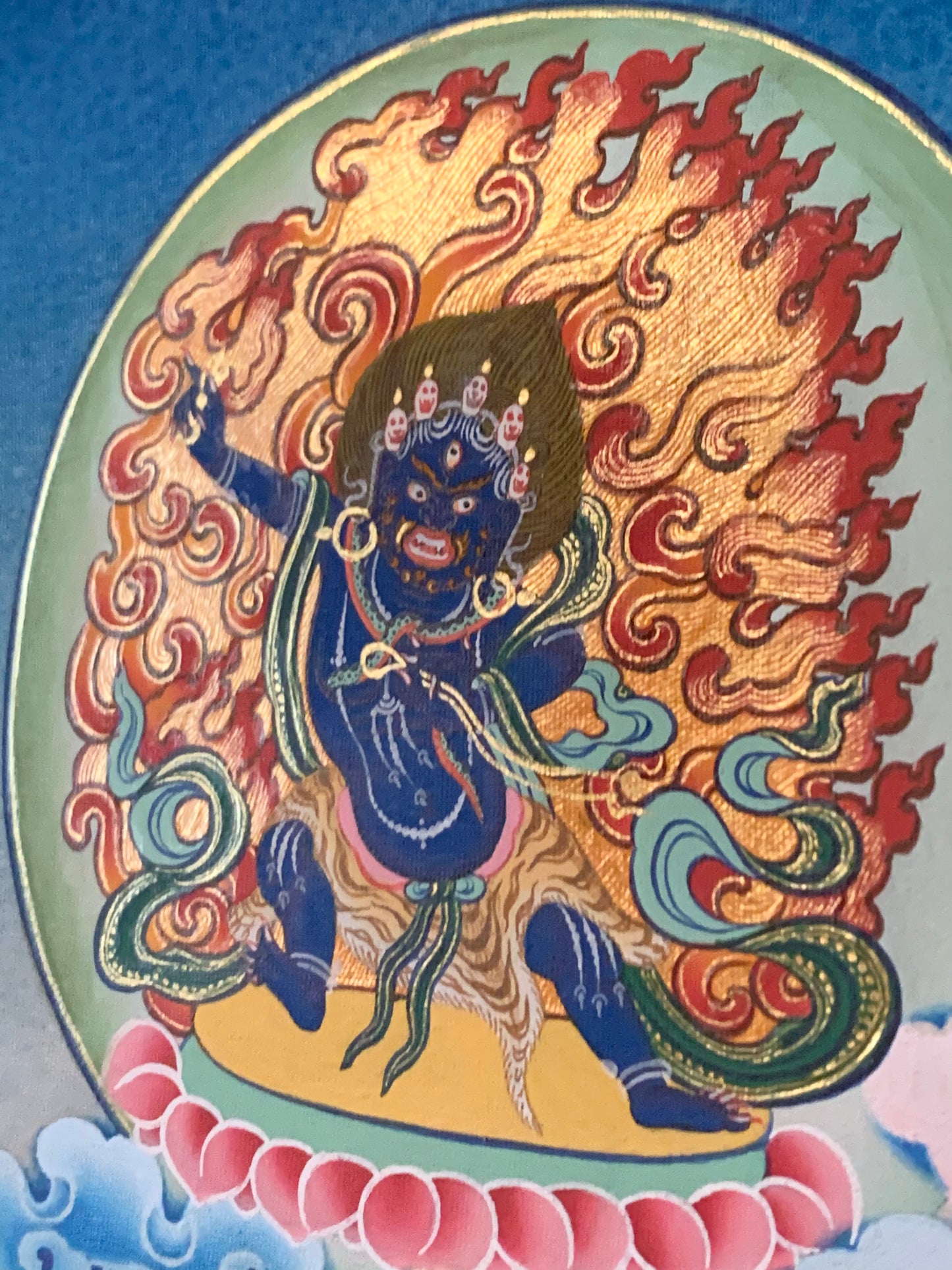 Rainbow Body Guru Rinpoche Dragon Brocade Thangka