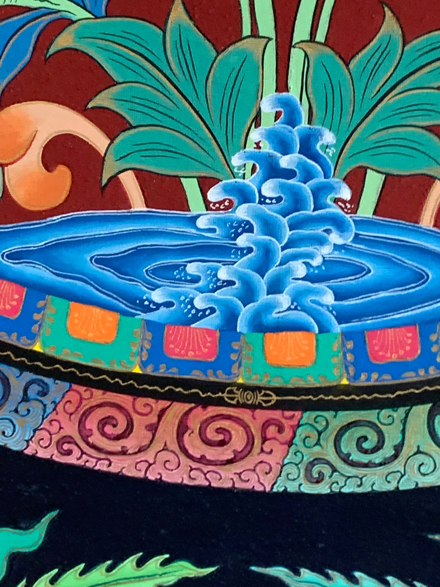 Chenrezig Bird Mandala Unbrocaded Thangka