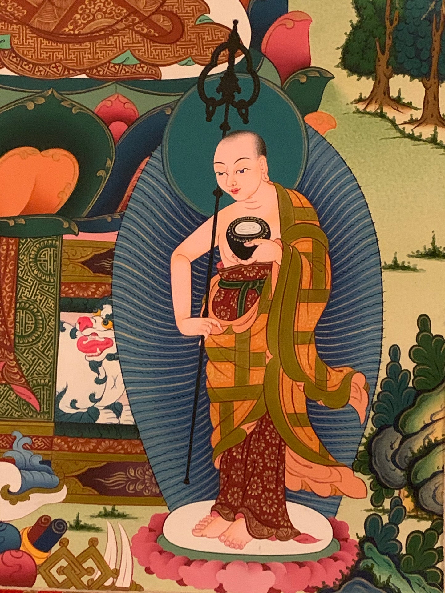 Shakyamuni With Attendants Thangka