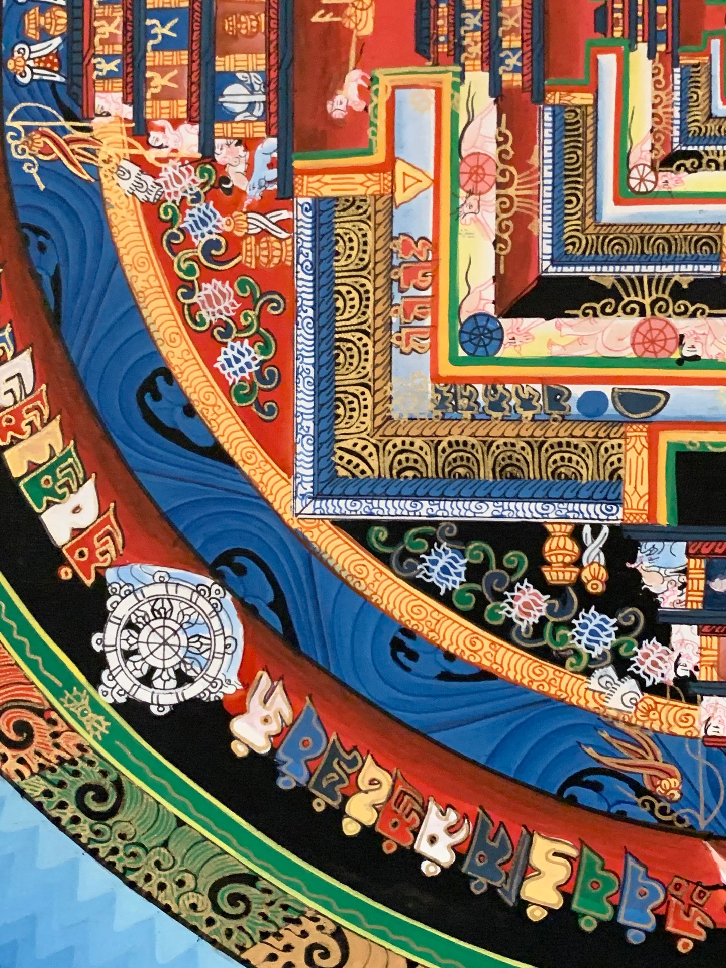 Kalachakra Blue Mandala Blue Brocade