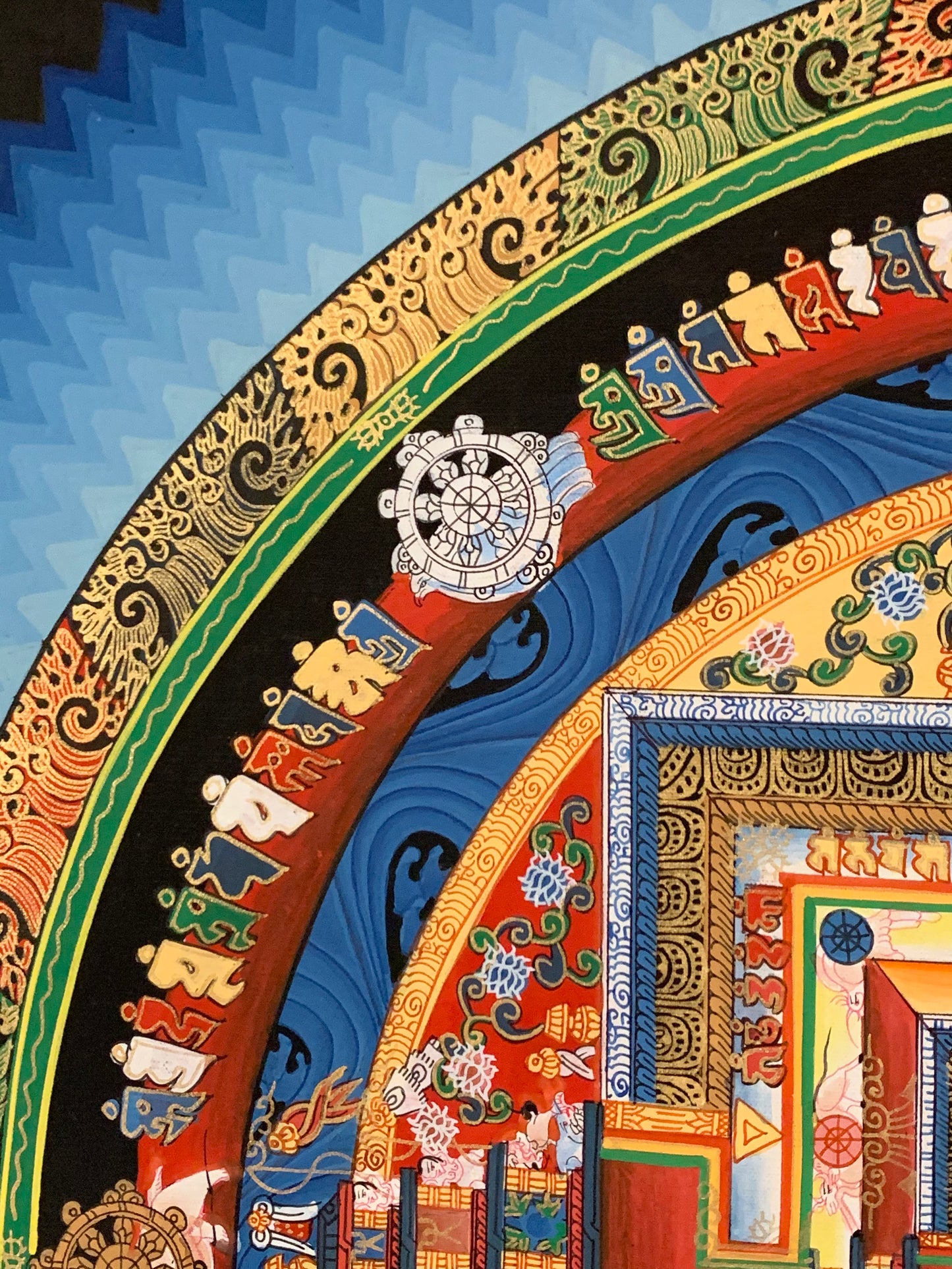 Kalachakra Blue Mandala Blue Brocade