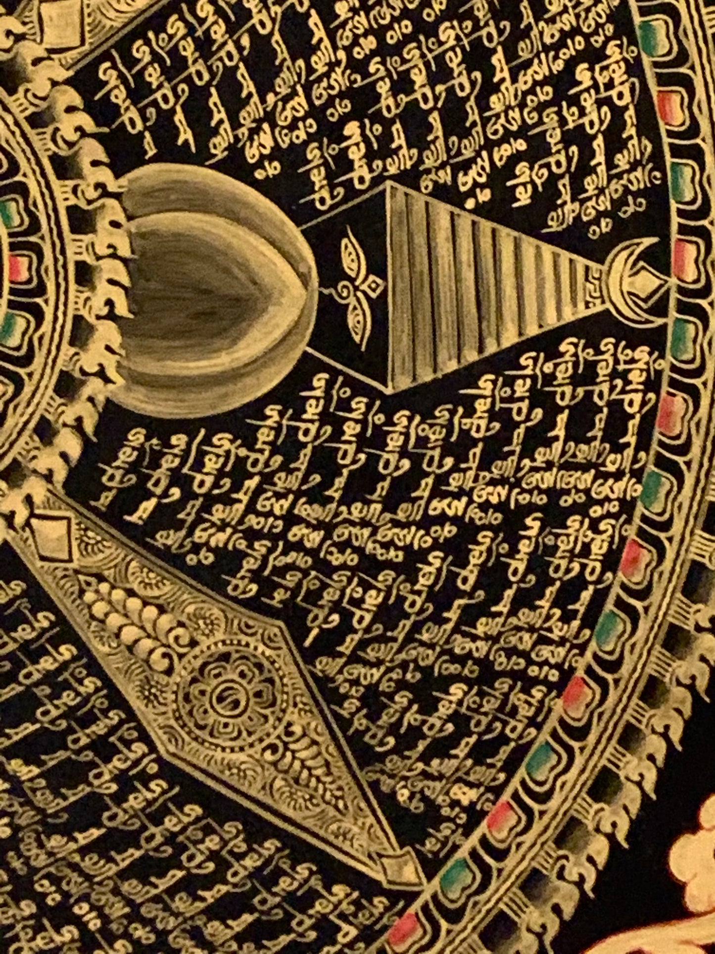 Mantra Stupa Mandala Light Brocade Thangka
