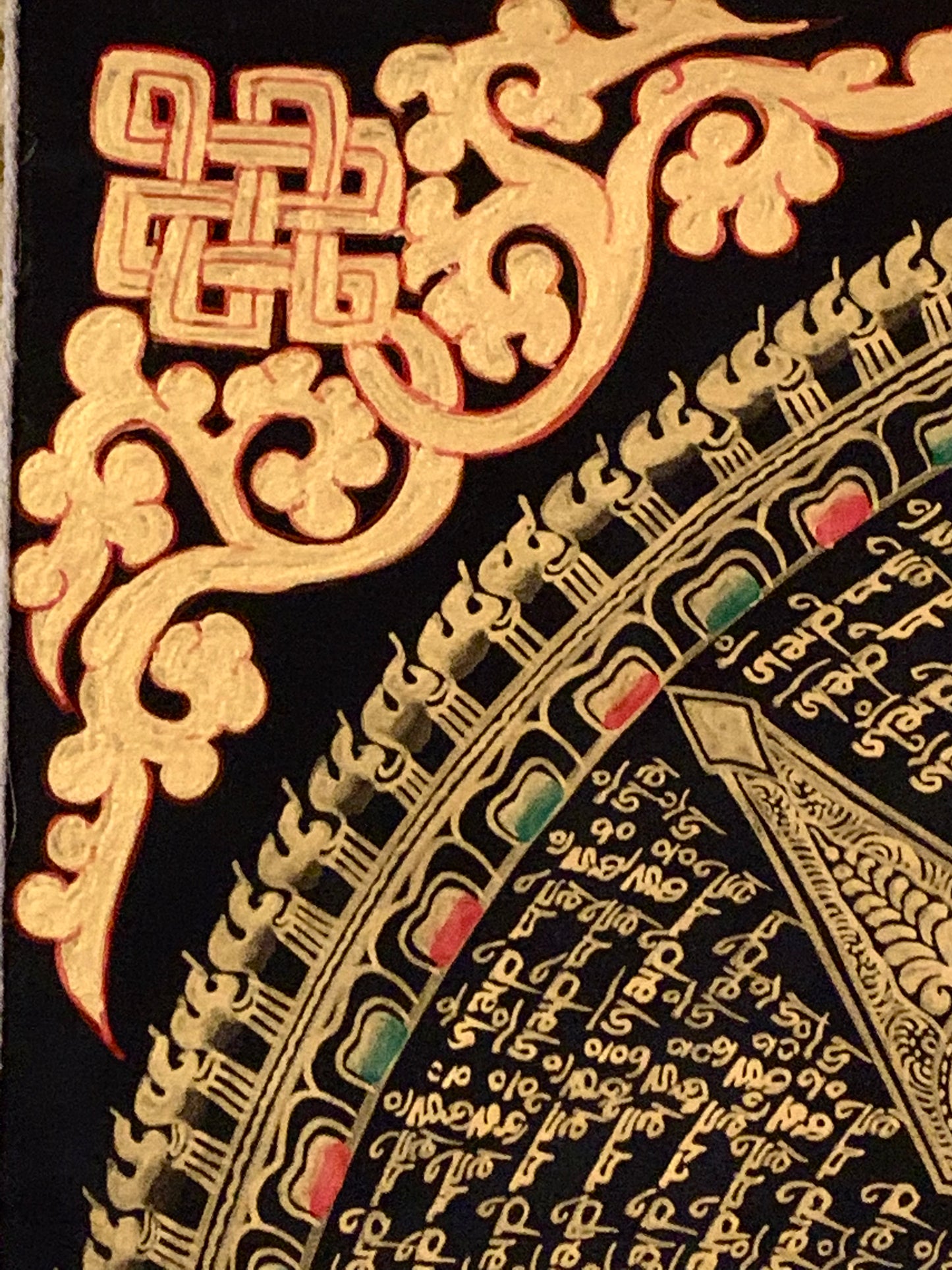 Mantra Stupa Mandala Light Brocade Thangka