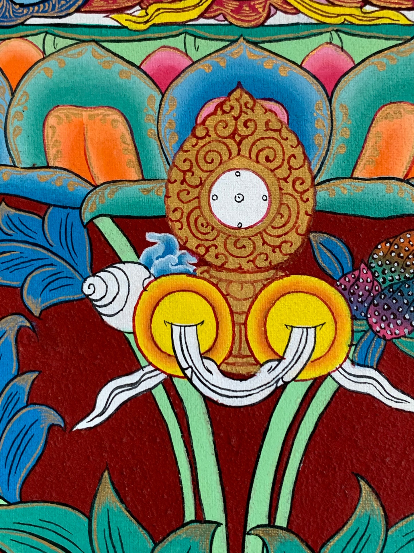 Chenrezig Bird Mandala Unbrocaded Thangka