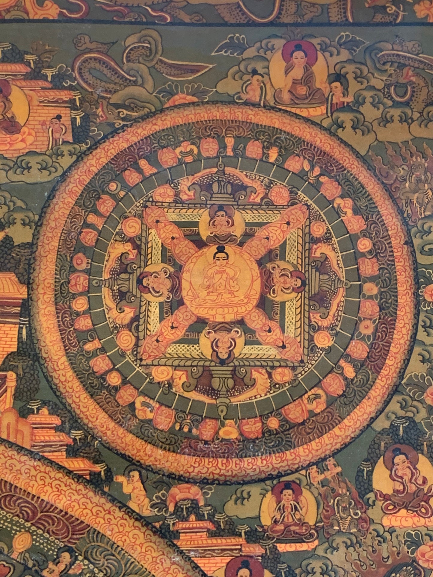 Five Buddha Mandala Unbrocaded Thangka