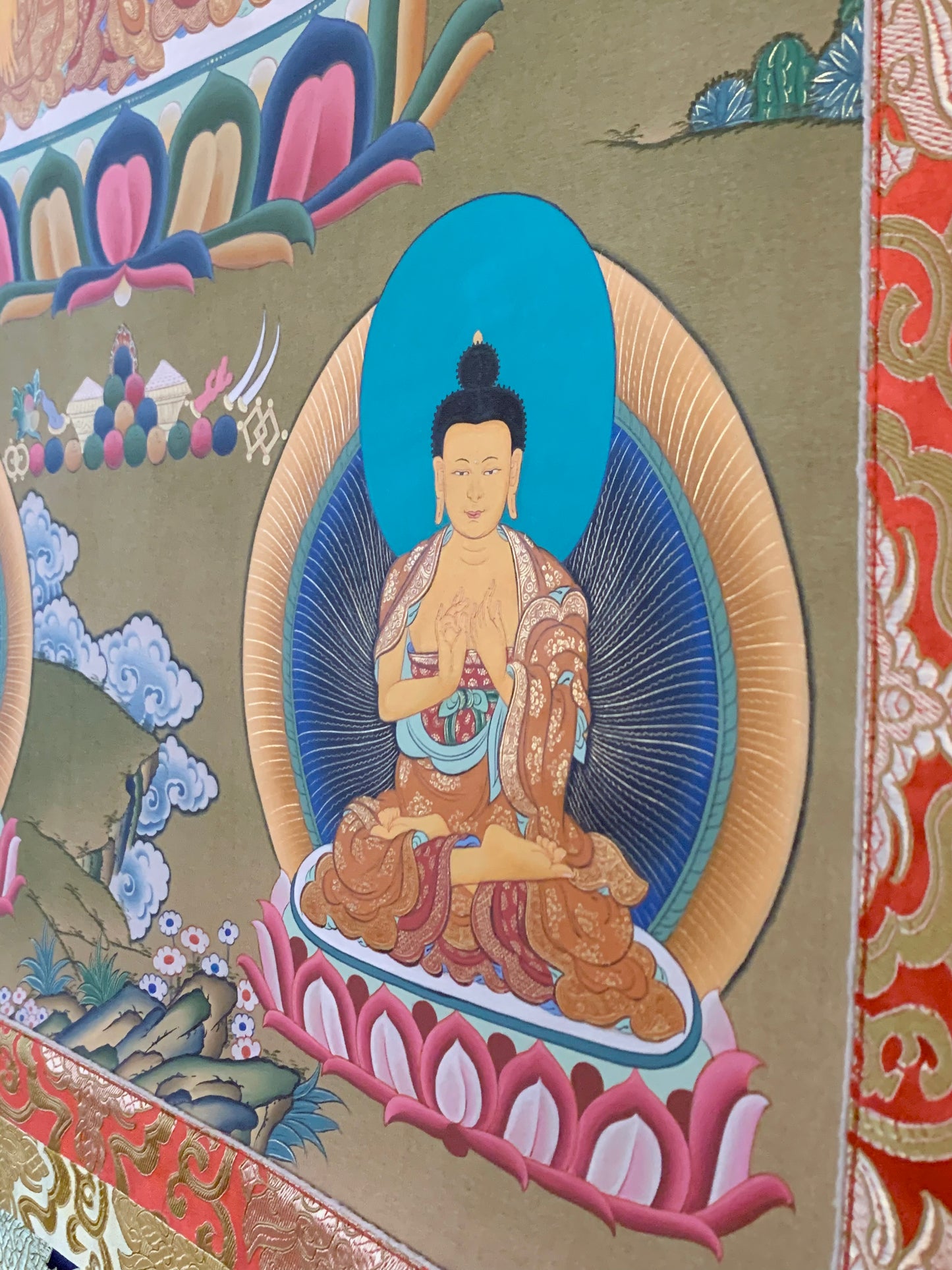 Shakyamuni Three Buddha Thangka