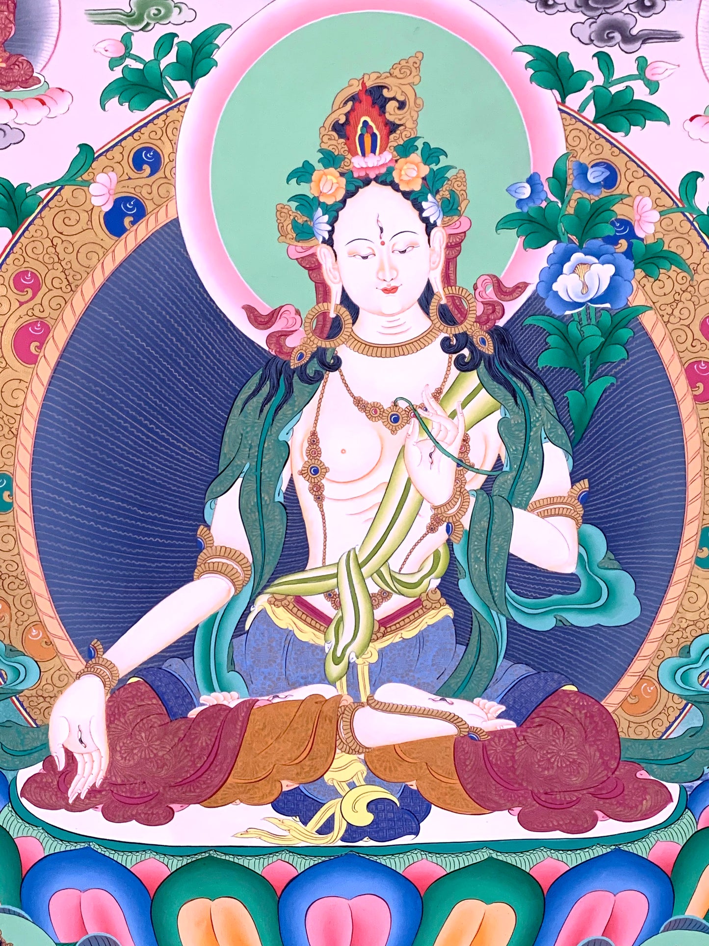 White Tara Five Dhyani Buddhas Long Life Thangka