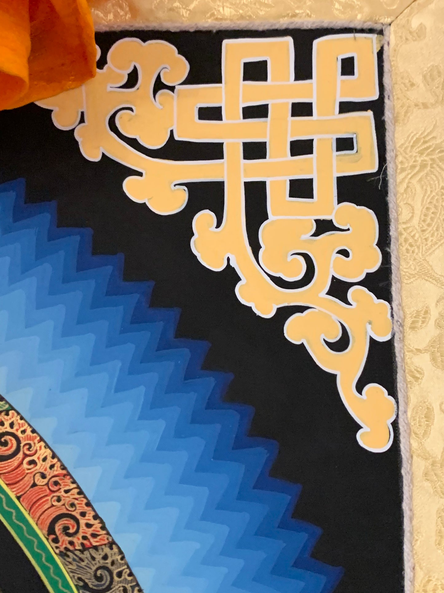Kalachakra Blue Mandala Blue Brocade