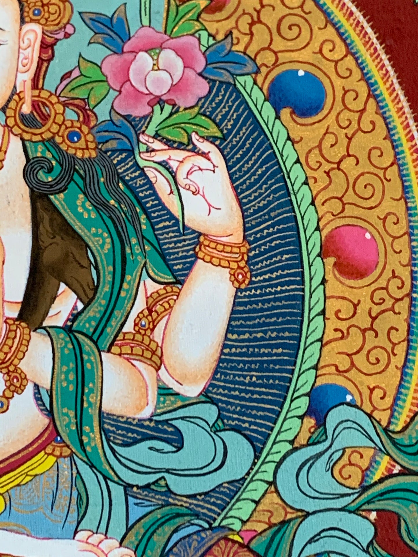 Chenrezig Bird Mandala Unbrocaded Thangka