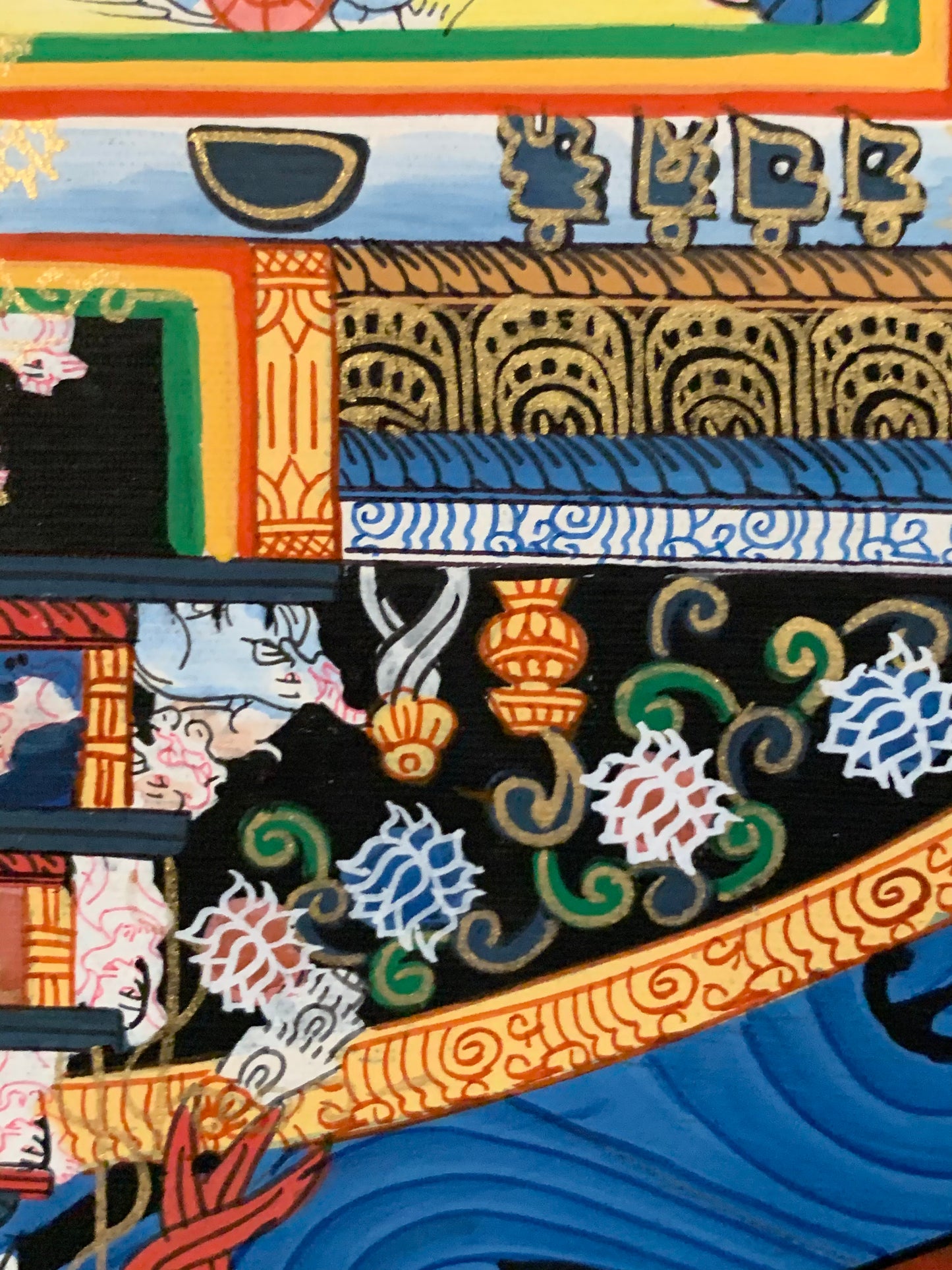 Kalachakra Blue Mandala Blue Brocade