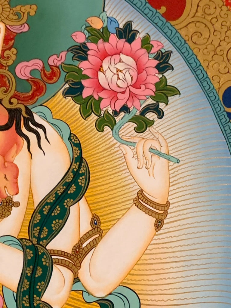 Chenrezig Yellow Thangka