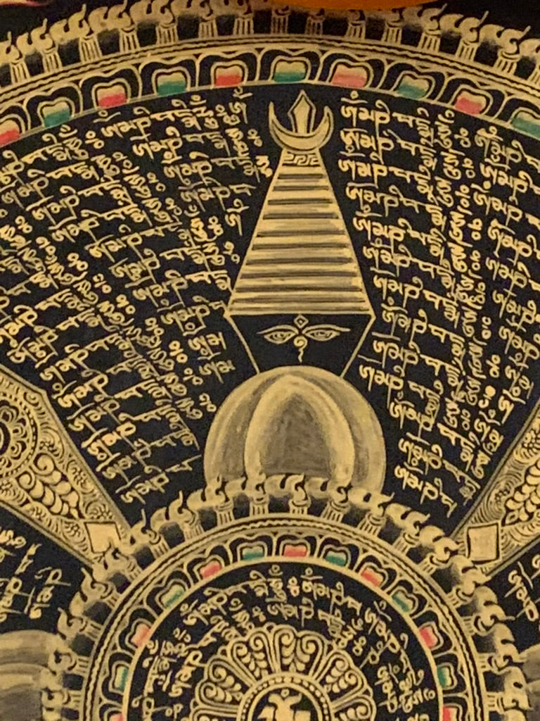 Mantra Stupa Mandala Light Brocade Thangka