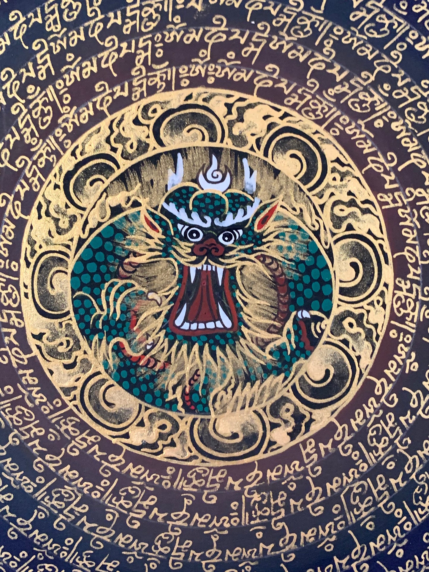 Mantra Dragon Mandala Thangka