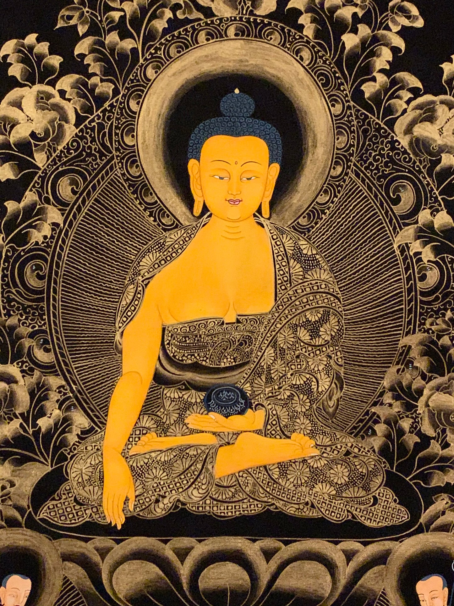 Shakyamuni Black Gold Thangka
