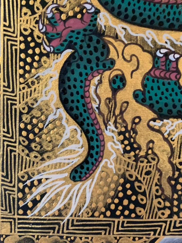 Mantra Mandala Conch Light Brocade Thangka