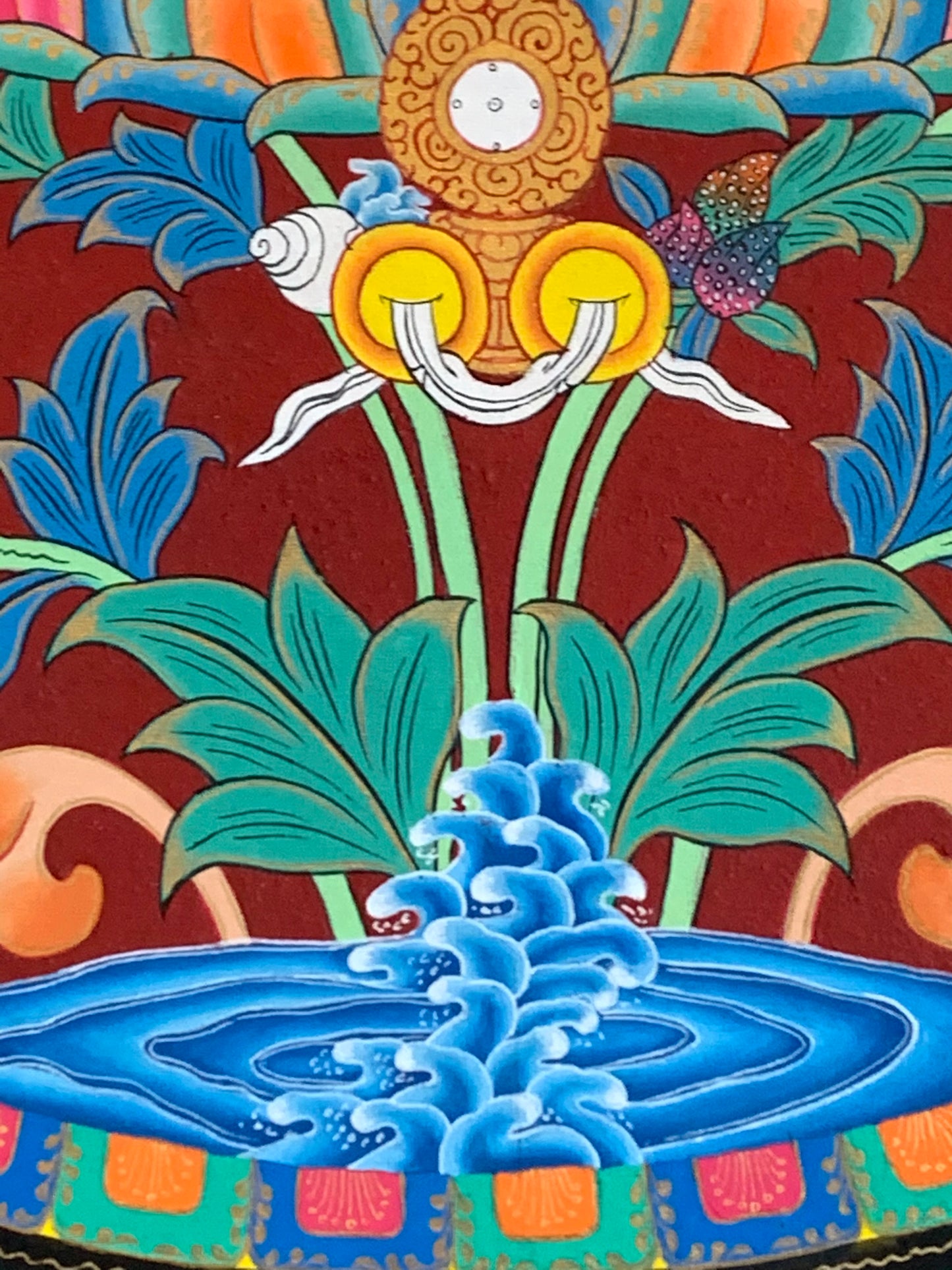 Chenrezig Bird Mandala Unbrocaded Thangka