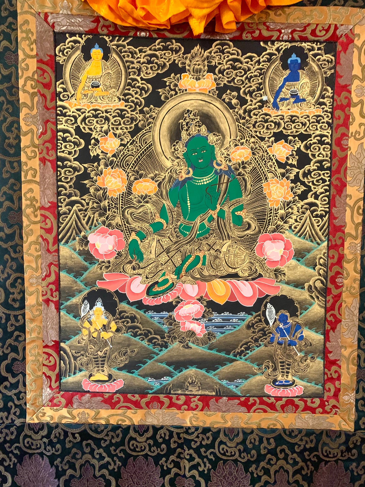 Green Tara Shakyamuni Medicine Buddha Thangka