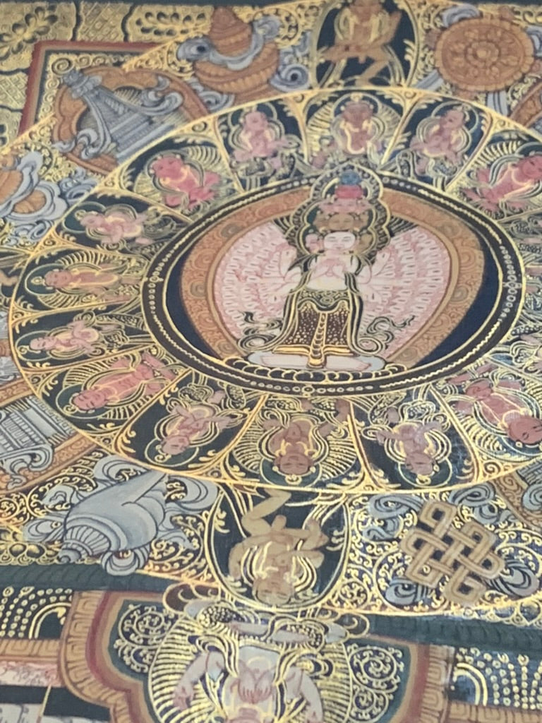 Avalokiteshvara Mandala Unbrocaded Thangka