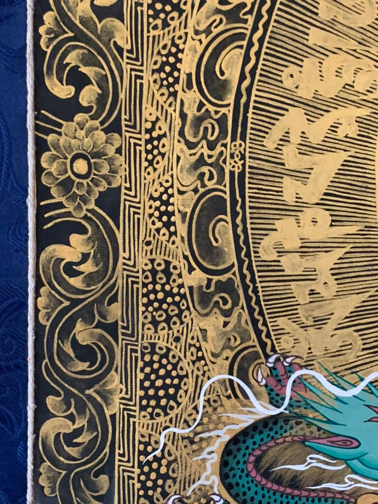Mantra Mandala Conch Light Brocade Thangka