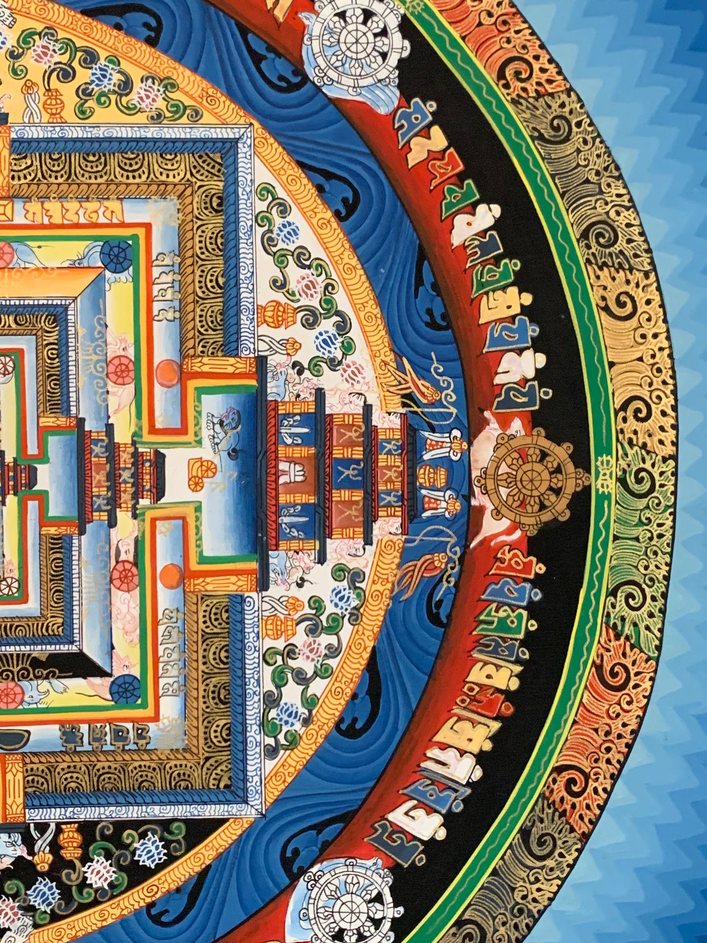 Kalachakra Blue Mandala Blue Brocade