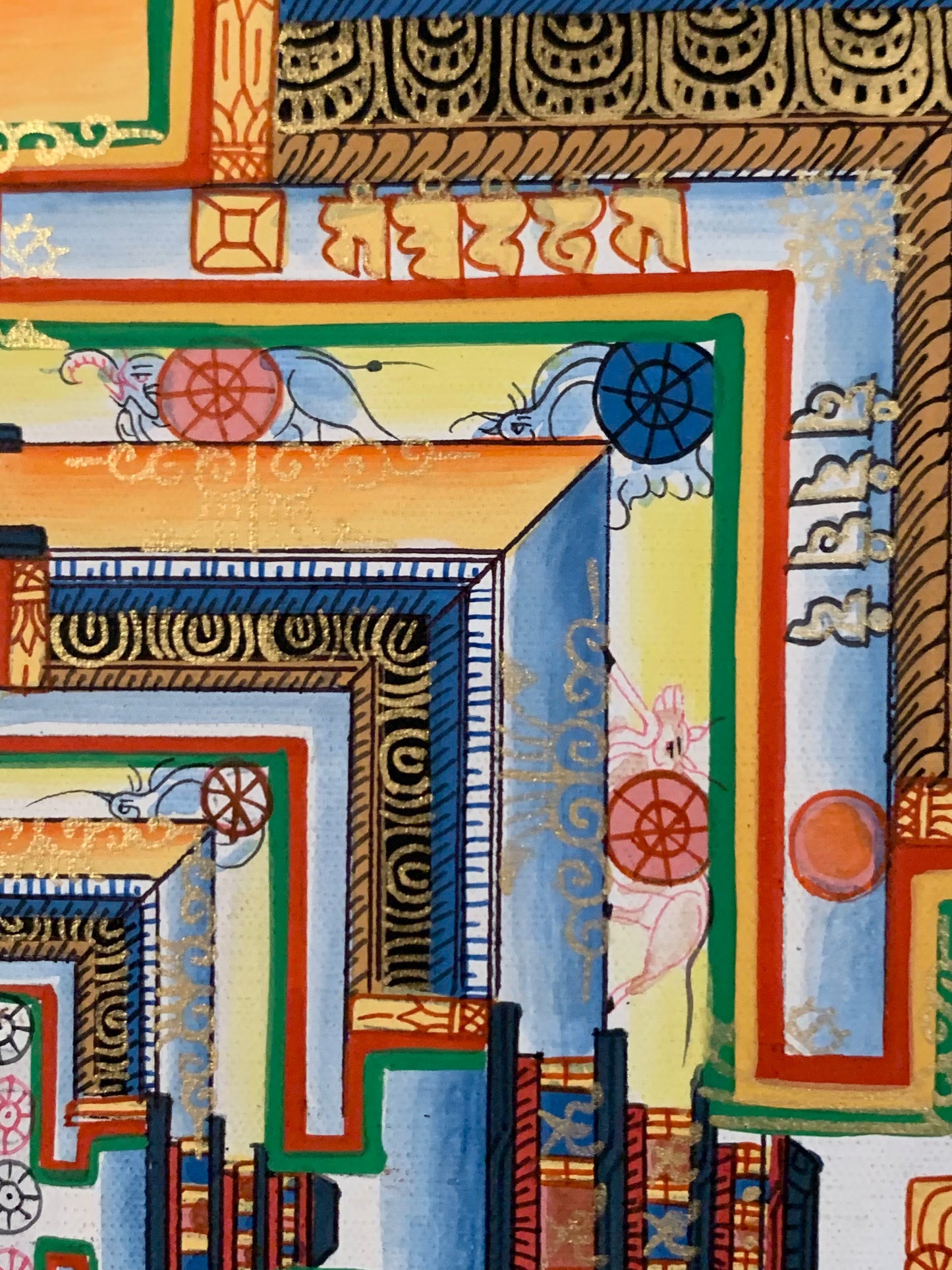 Kalachakra Blue Mandala Blue Brocade