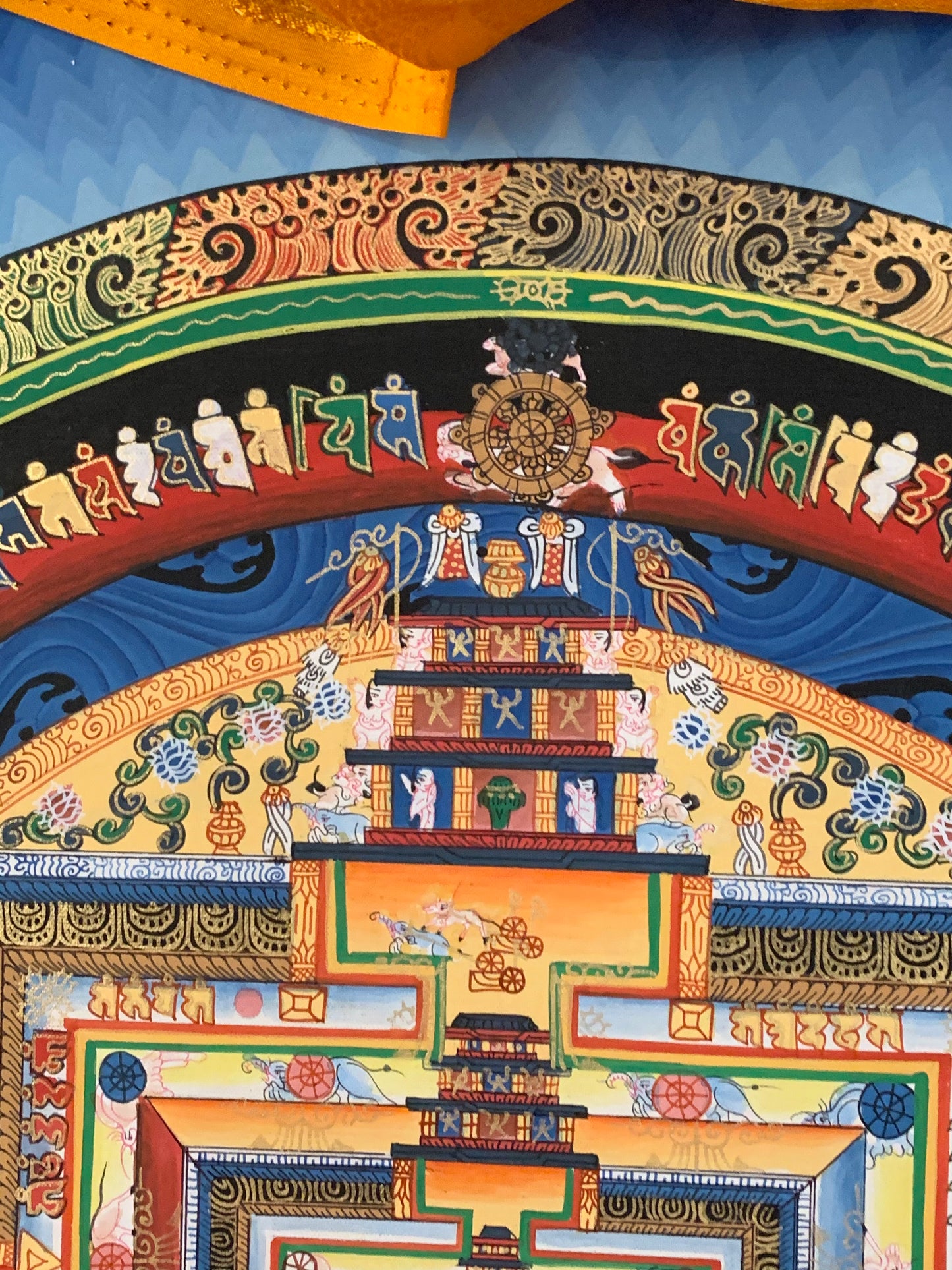 Kalachakra Blue Mandala Blue Brocade