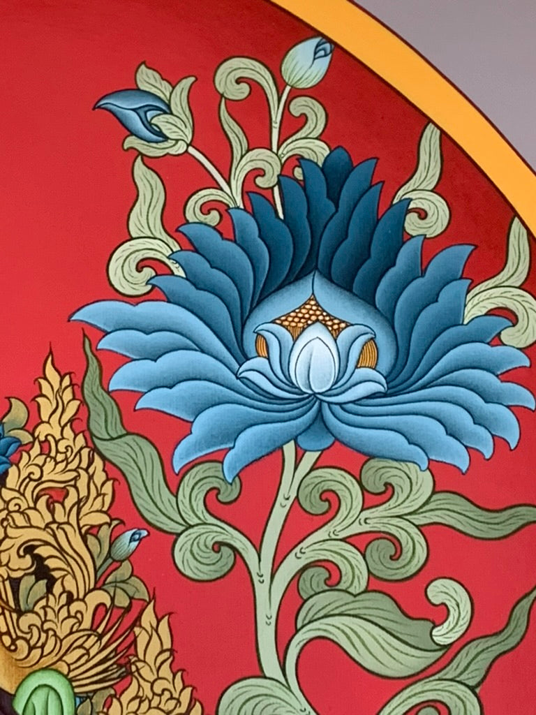 Green Tara Portrait Unbrocaded Thangka