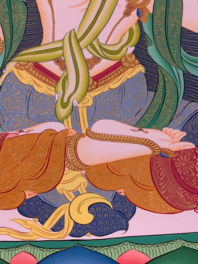 White Tara Five Dhyani Buddhas Long Life Thangka