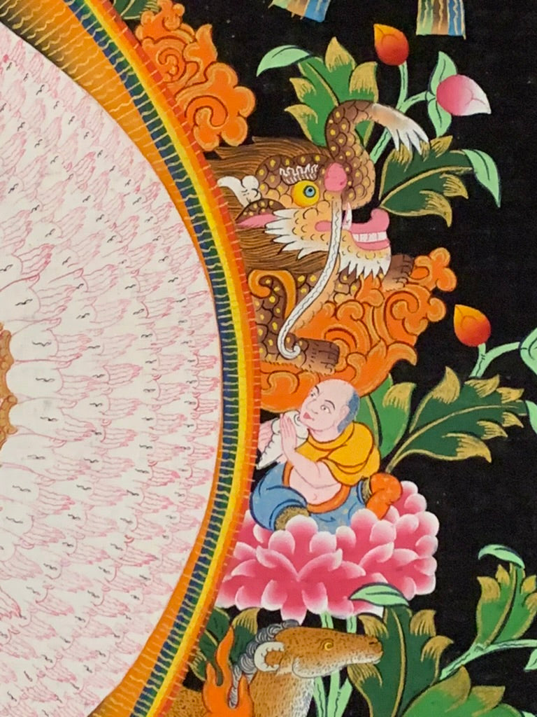 Thousand Armed Avalokiteshvara Five Dyhani Buddha Thangka