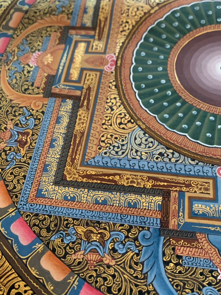 Lotus Mandala Unbrocaded Thangka