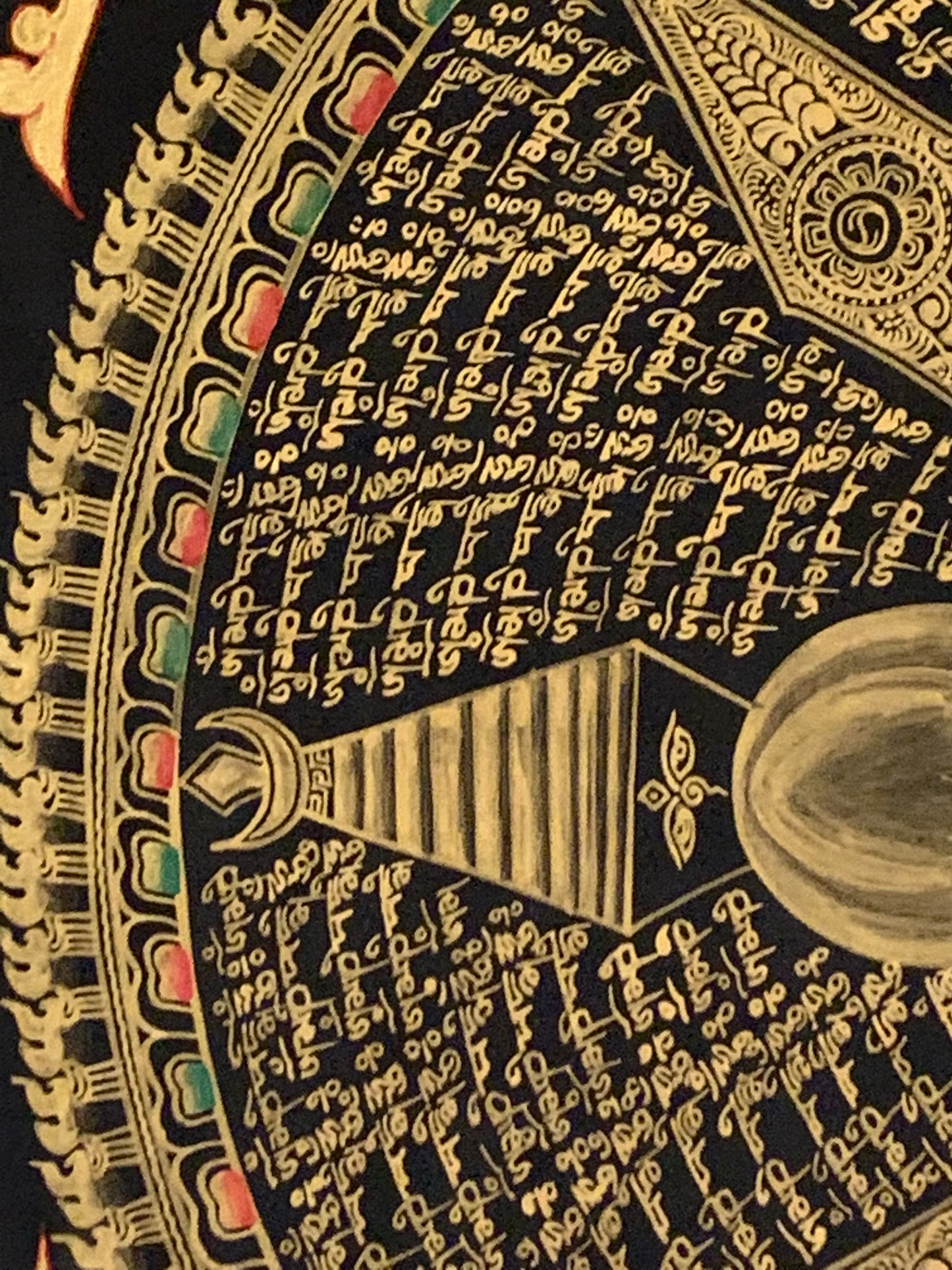 Mantra Stupa Mandala Light Brocade Thangka