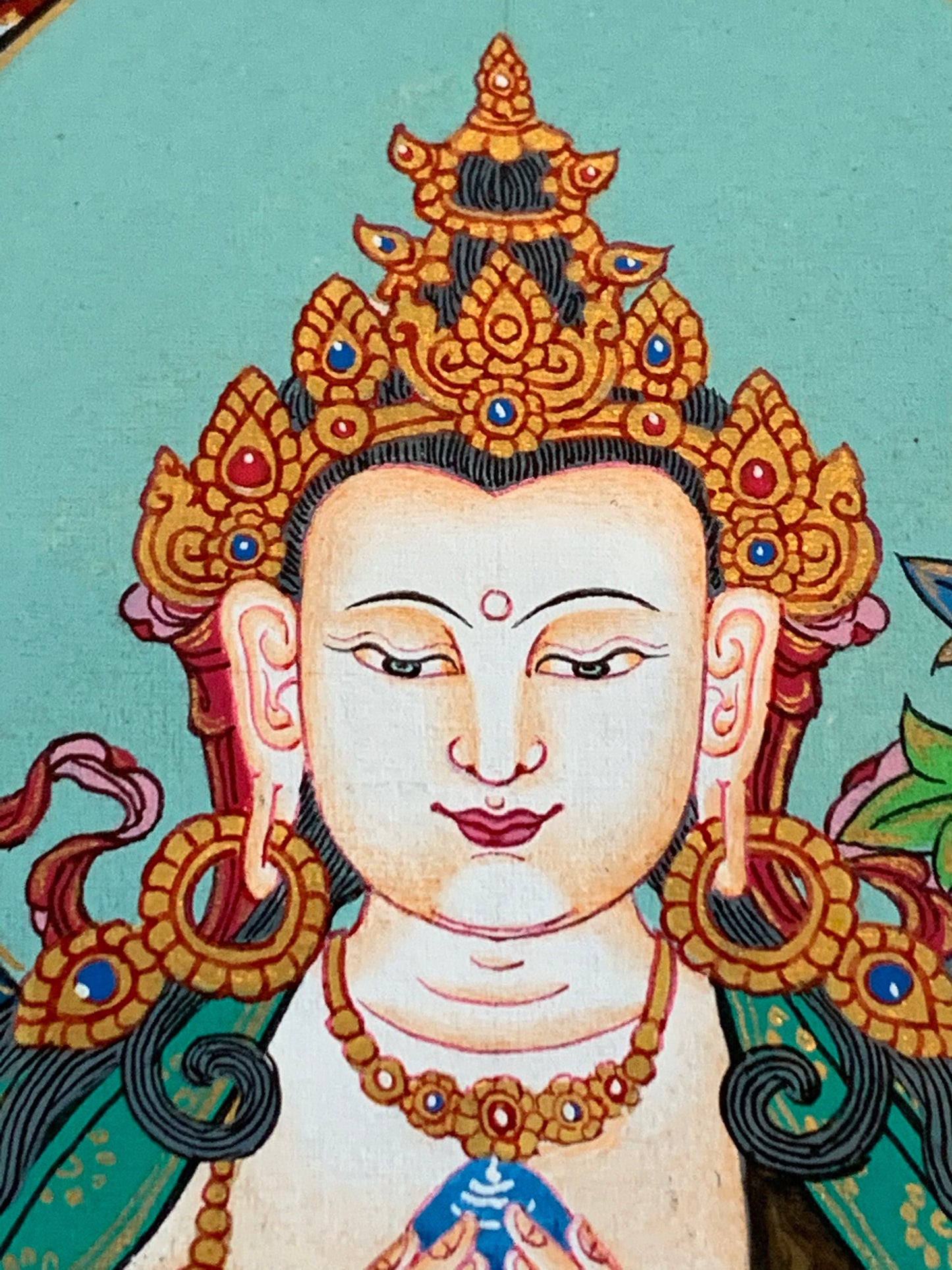 Chenrezig Bird Mandala Unbrocaded Thangka