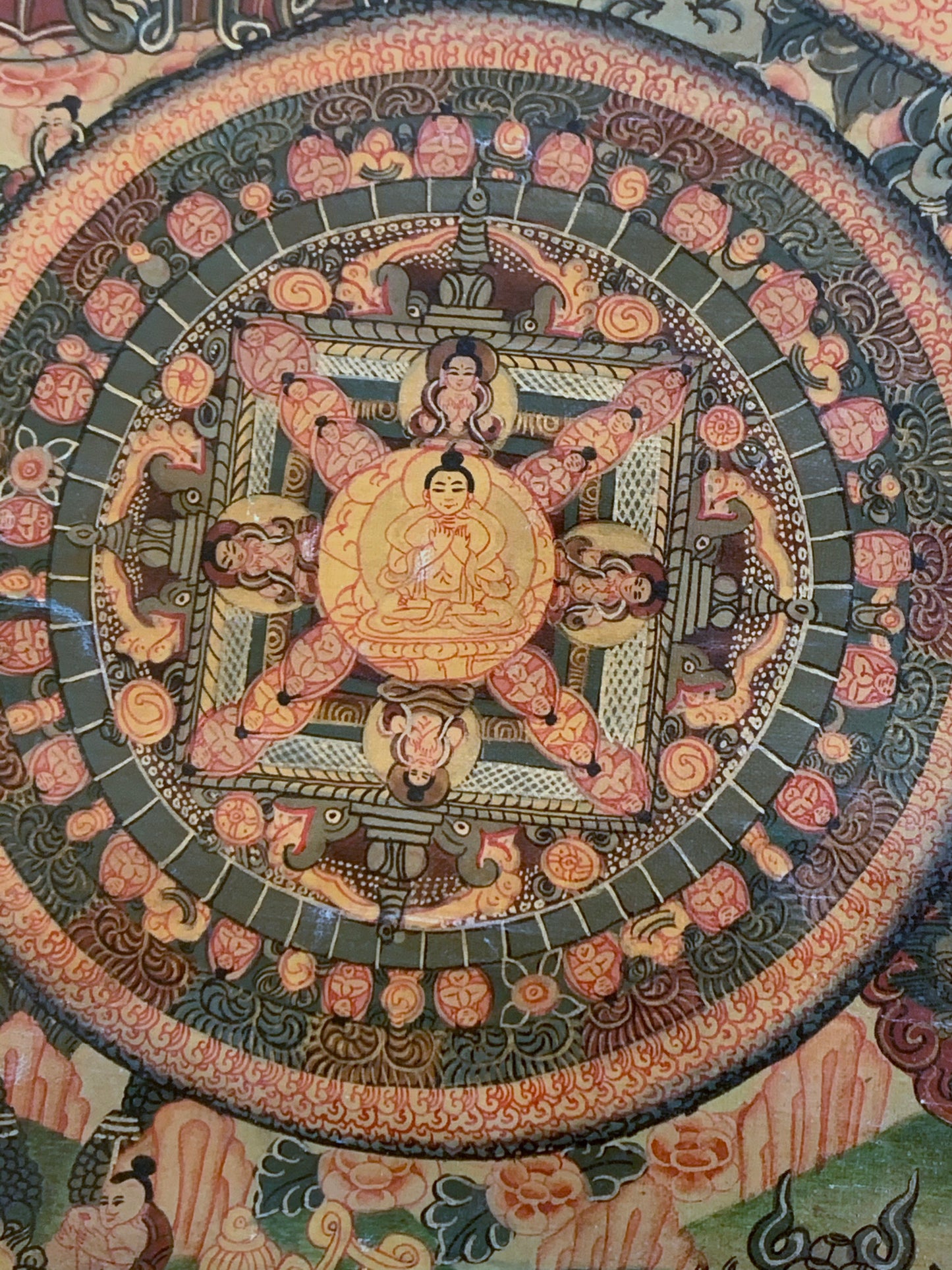Five Buddha Mandala Unbrocaded Thangka
