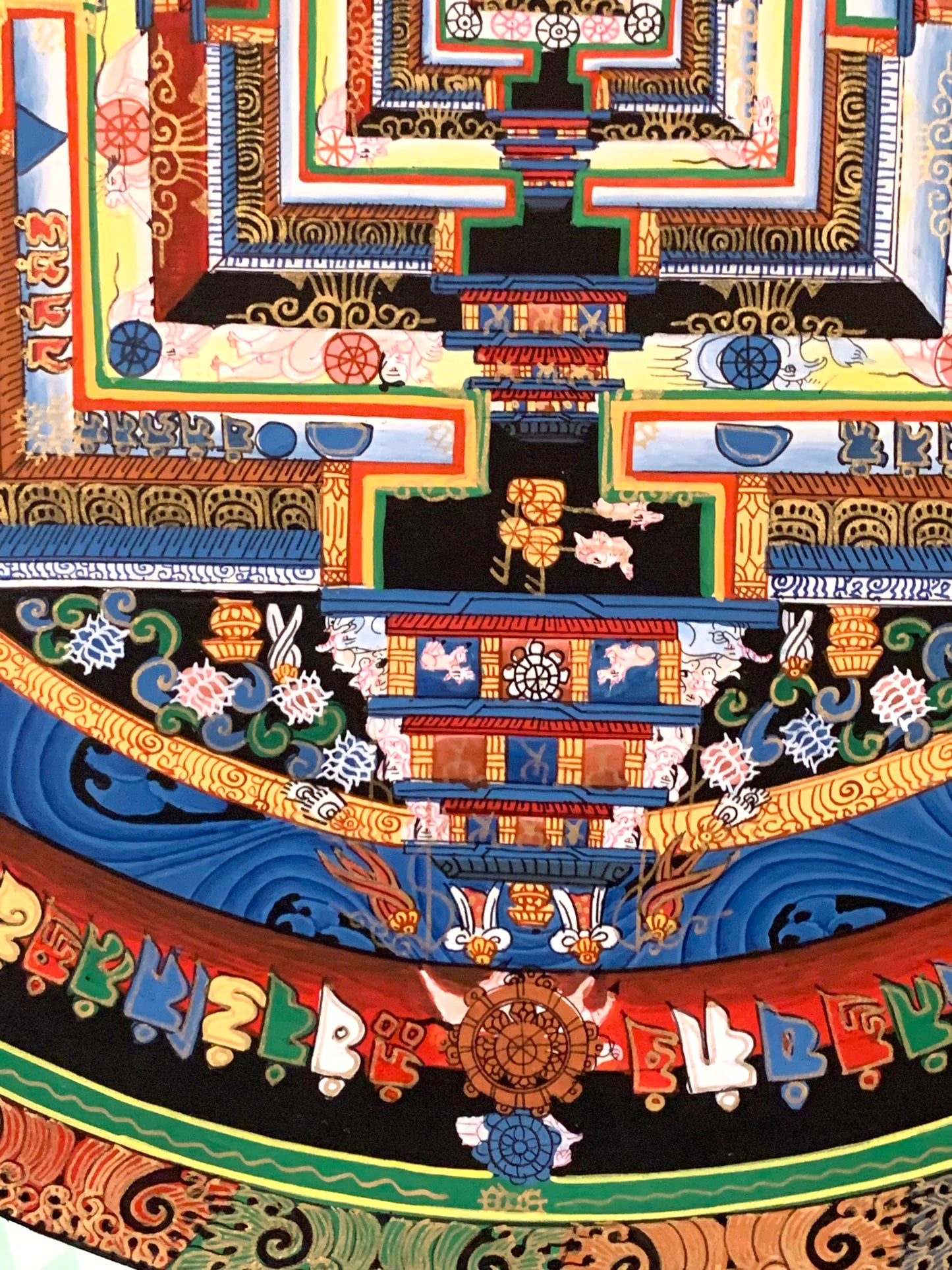 Kalachakra Green Mandala Black Brocade