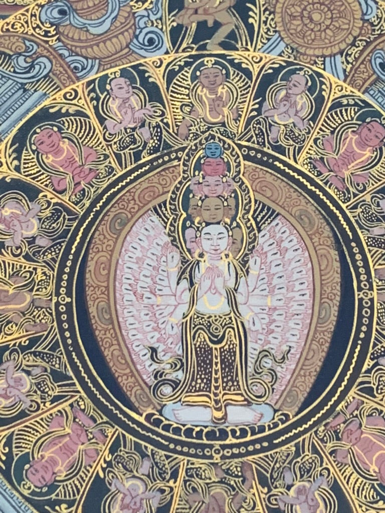 Avalokiteshvara Mandala Unbrocaded Thangka