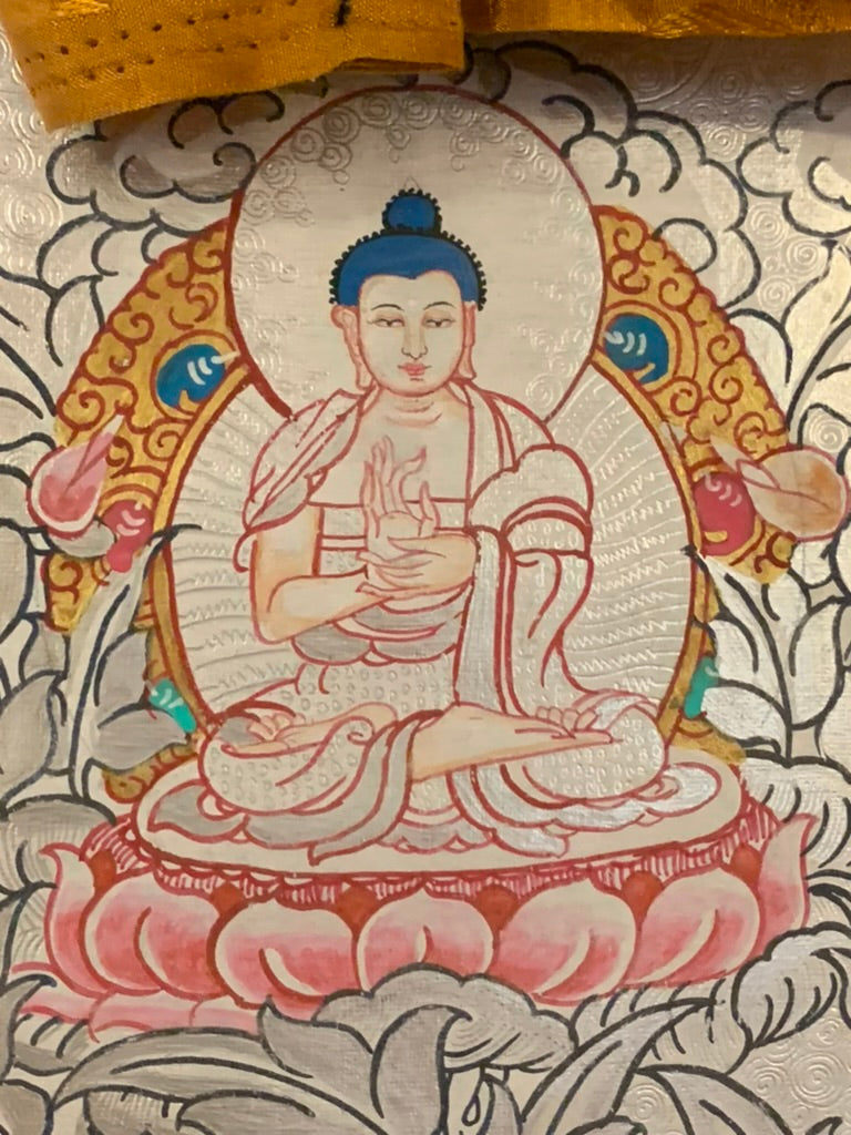 Silver Chenrezig Thangka