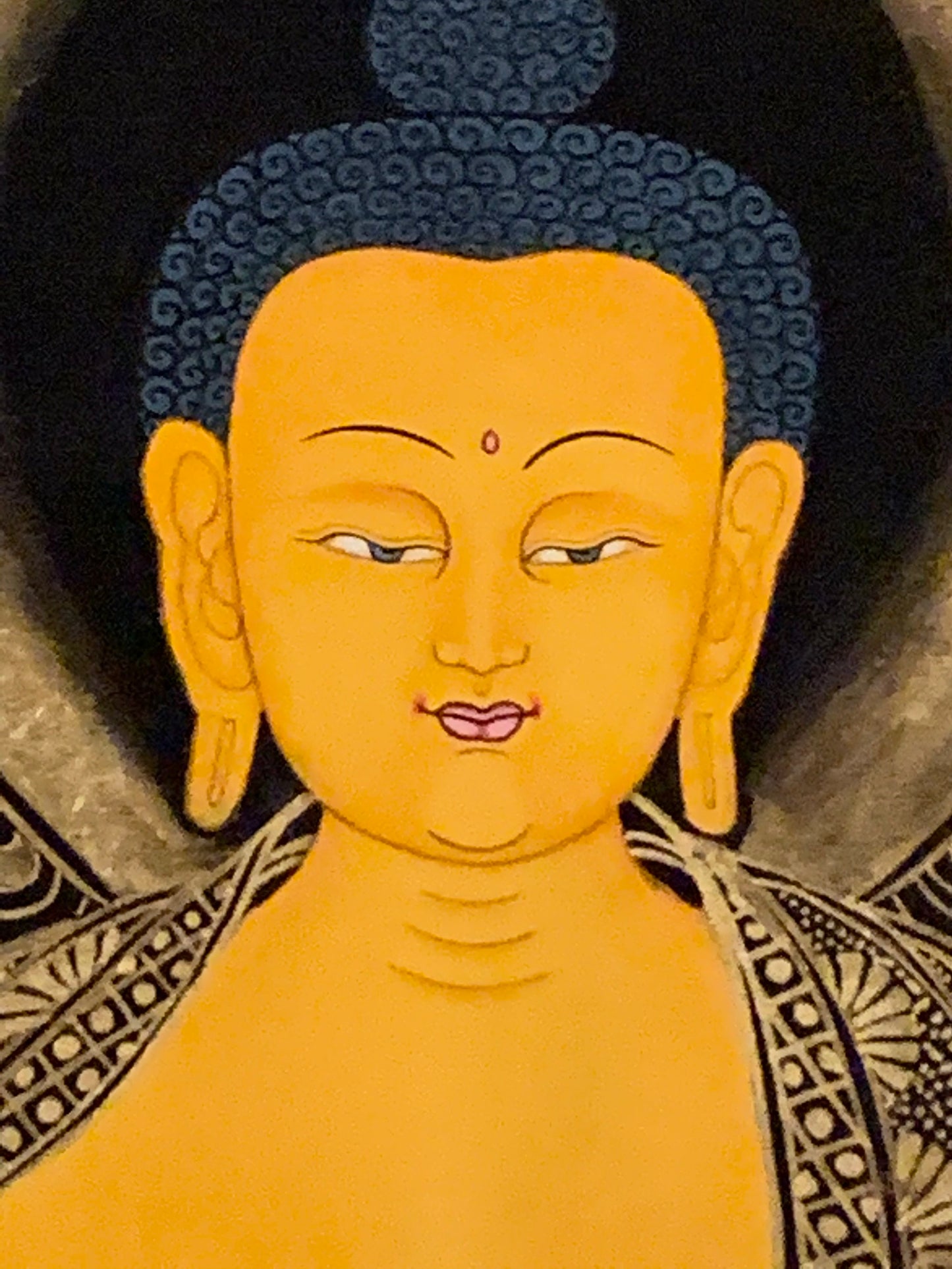 Shakyamuni Black Gold Thangka