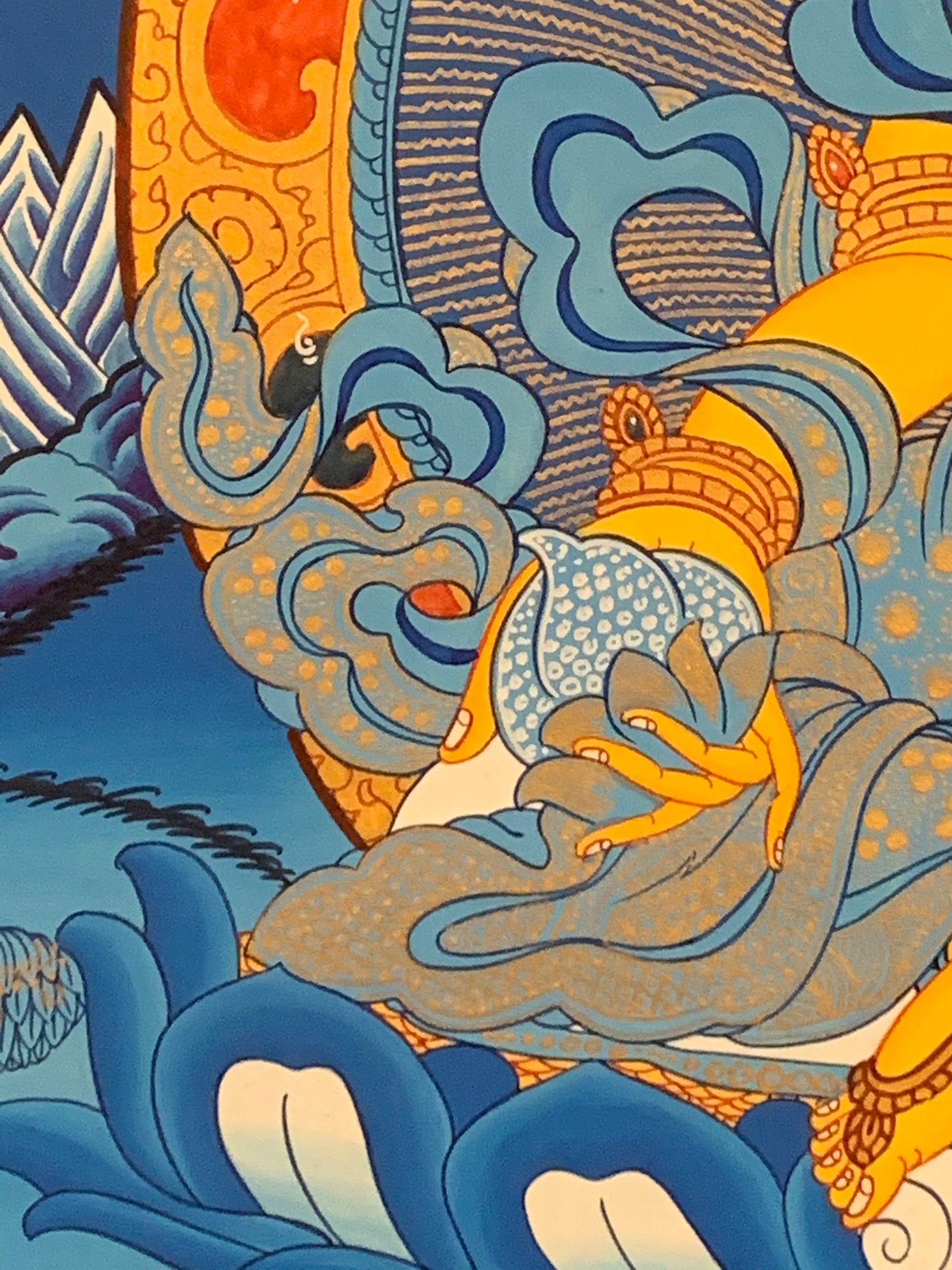 Yellow Dzambhala Thangka