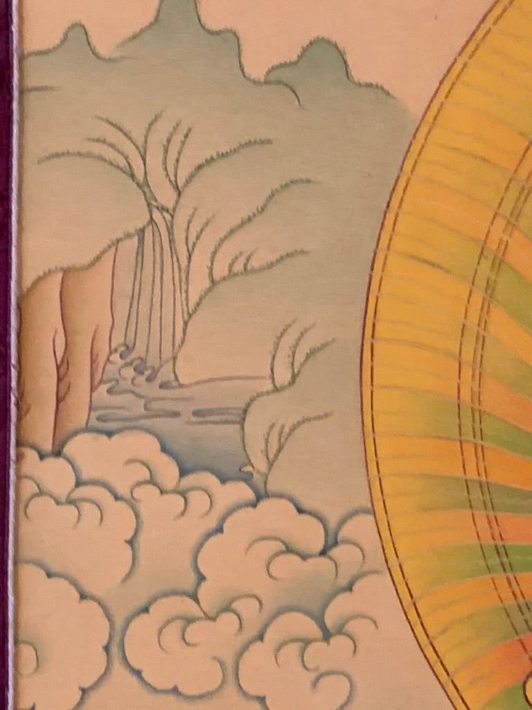 Rainbow Body Guru Rinpoche Karma Gadri Thangka