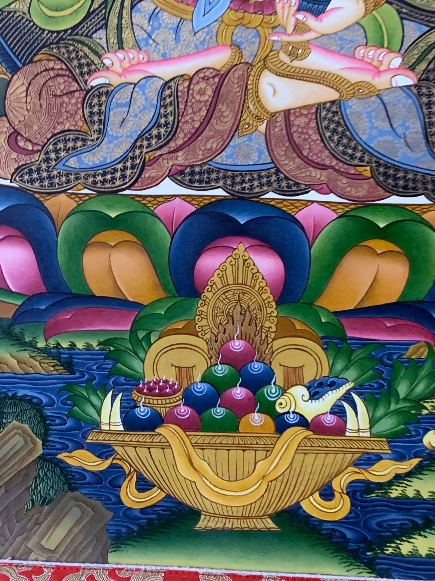 Vajrasattva Dark Blue Brocade Thangka