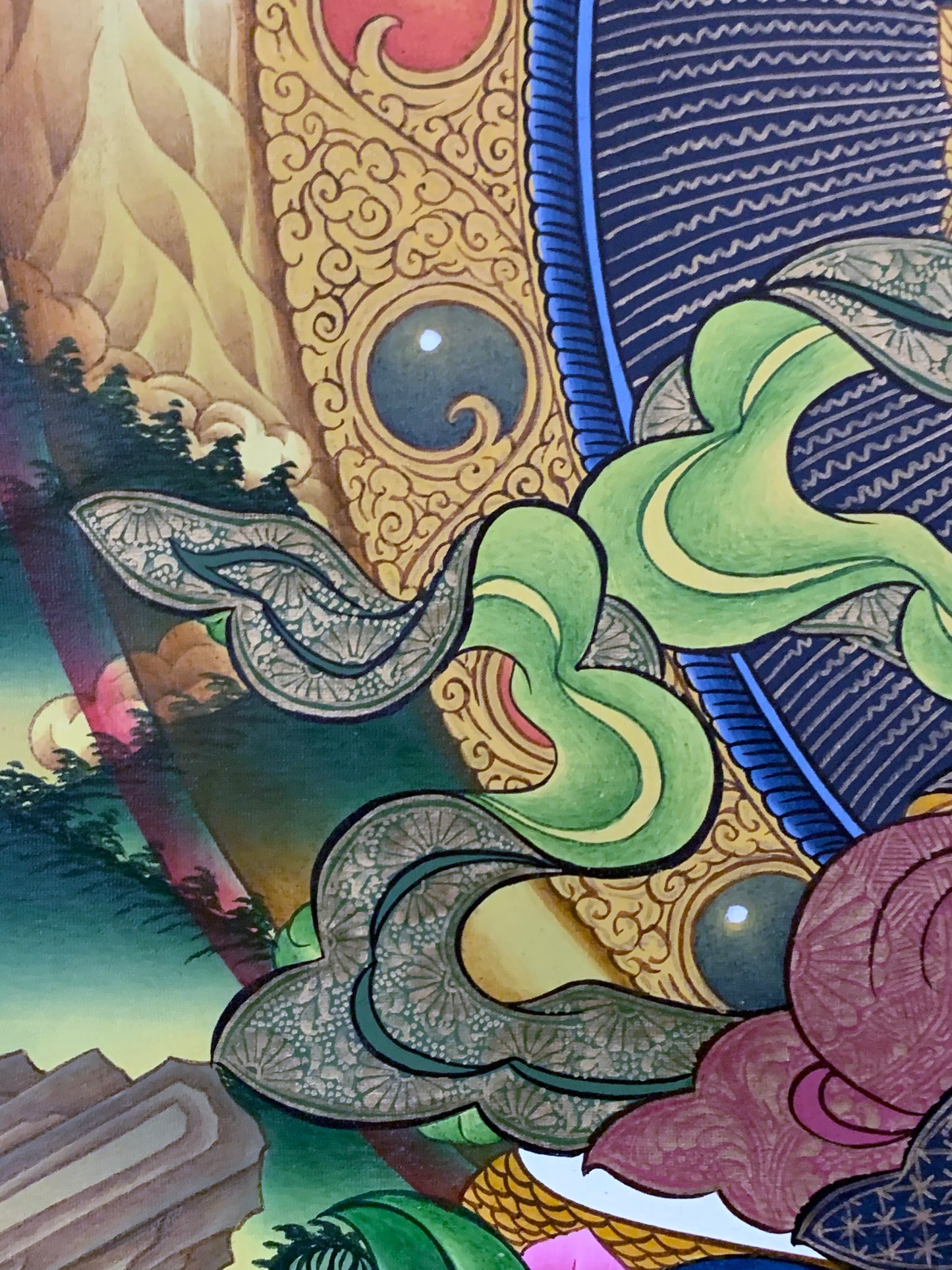 Vajrasattva Dark Blue Brocade Thangka