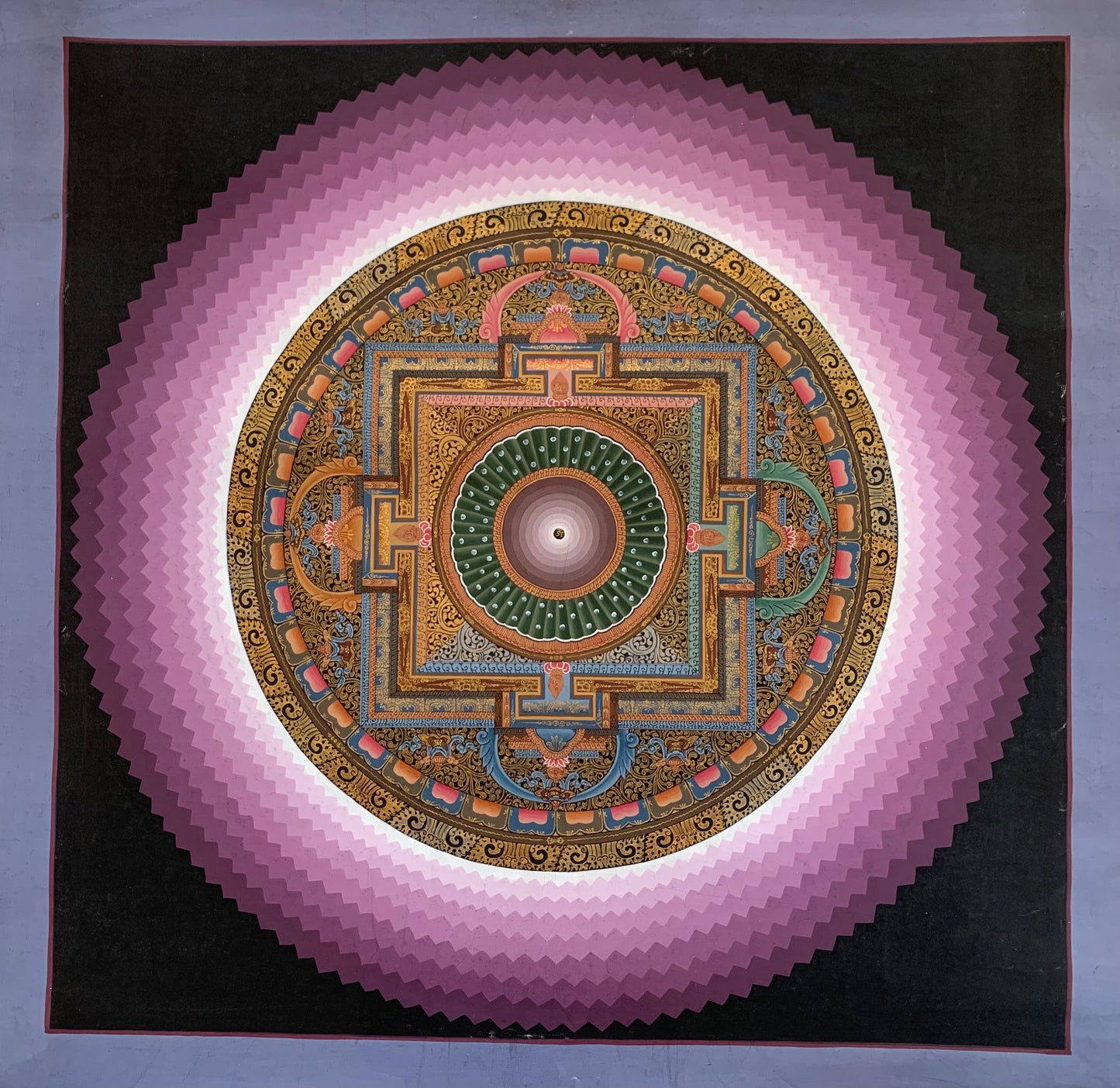 Lotus Mandala Unbrocaded Thangka