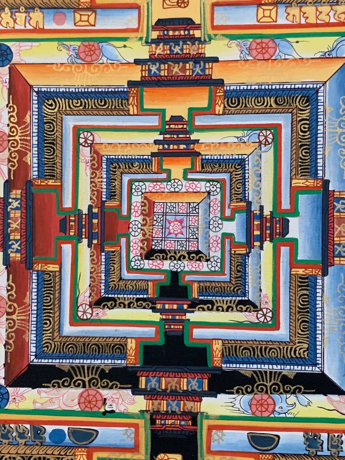 Kalachakra Blue Mandala Blue Brocade
