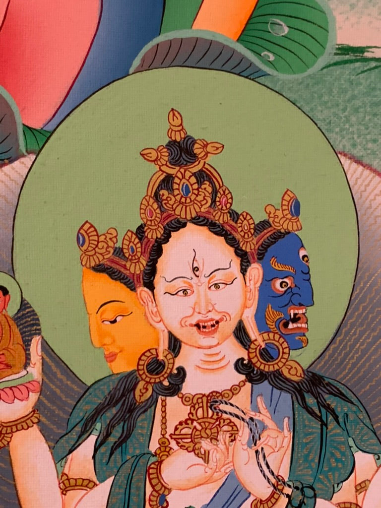 White Tara Five Dhyani Buddhas Long Life Thangka