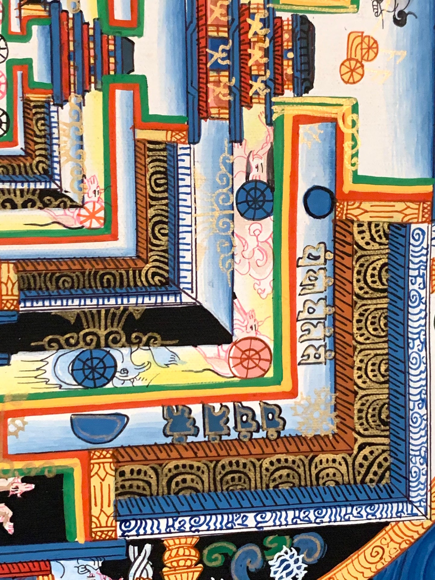 Kalachakra Green Mandala Black Brocade