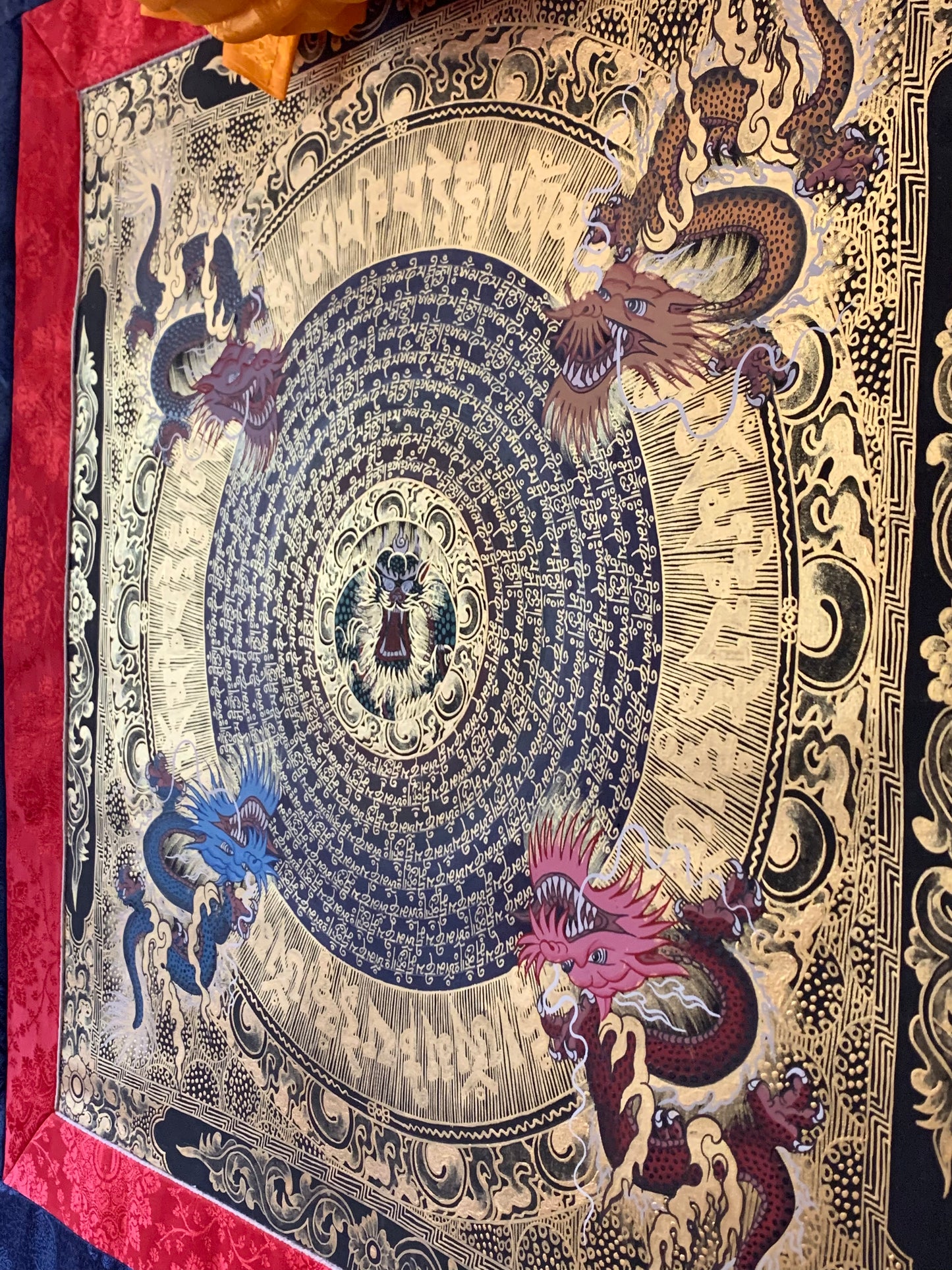 Mantra Dragon Mandala Thangka