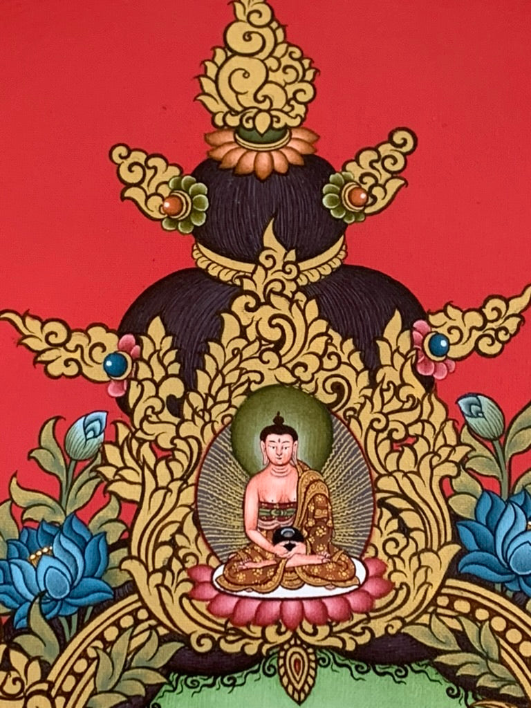 Green Tara Portrait Unbrocaded Thangka