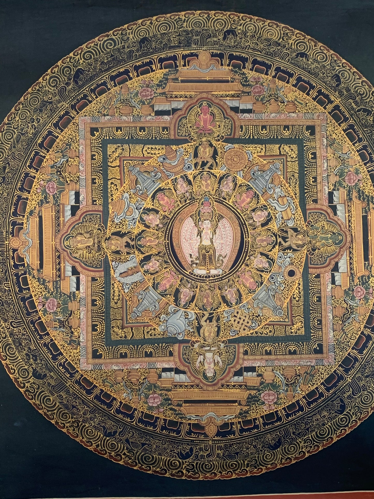 Avalokiteshvara Mandala Unbrocaded Thangka