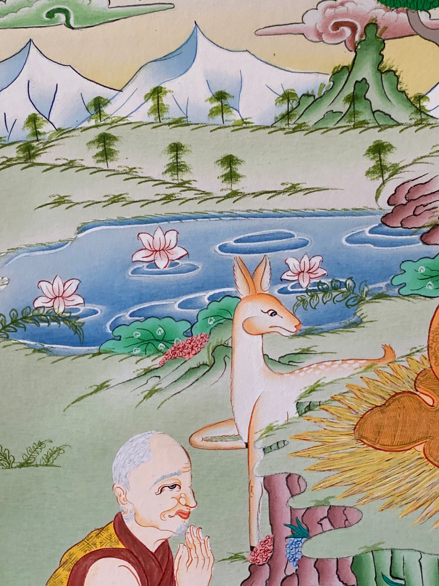 First Five Monk Teaching Thangka