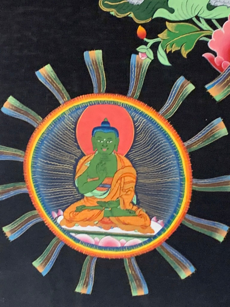 Thousand Armed Avalokiteshvara Five Dyhani Buddha Thangka